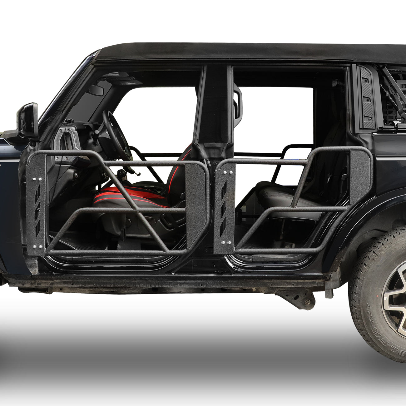 4PCS Tube Doors Front Rear Half Doors for Bronco Safari Tubular Door offroad Accessories Compatible with 2021 2022 2023 Ford Bronco 4Door