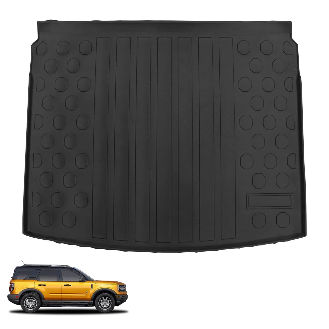 HIBRONGO Trunk Cargo Liner Mat Compatible With 2021 2022 Ford Bronco Sport Version TPE All Weather Waterproof Floor Protector Mats Customed Fit