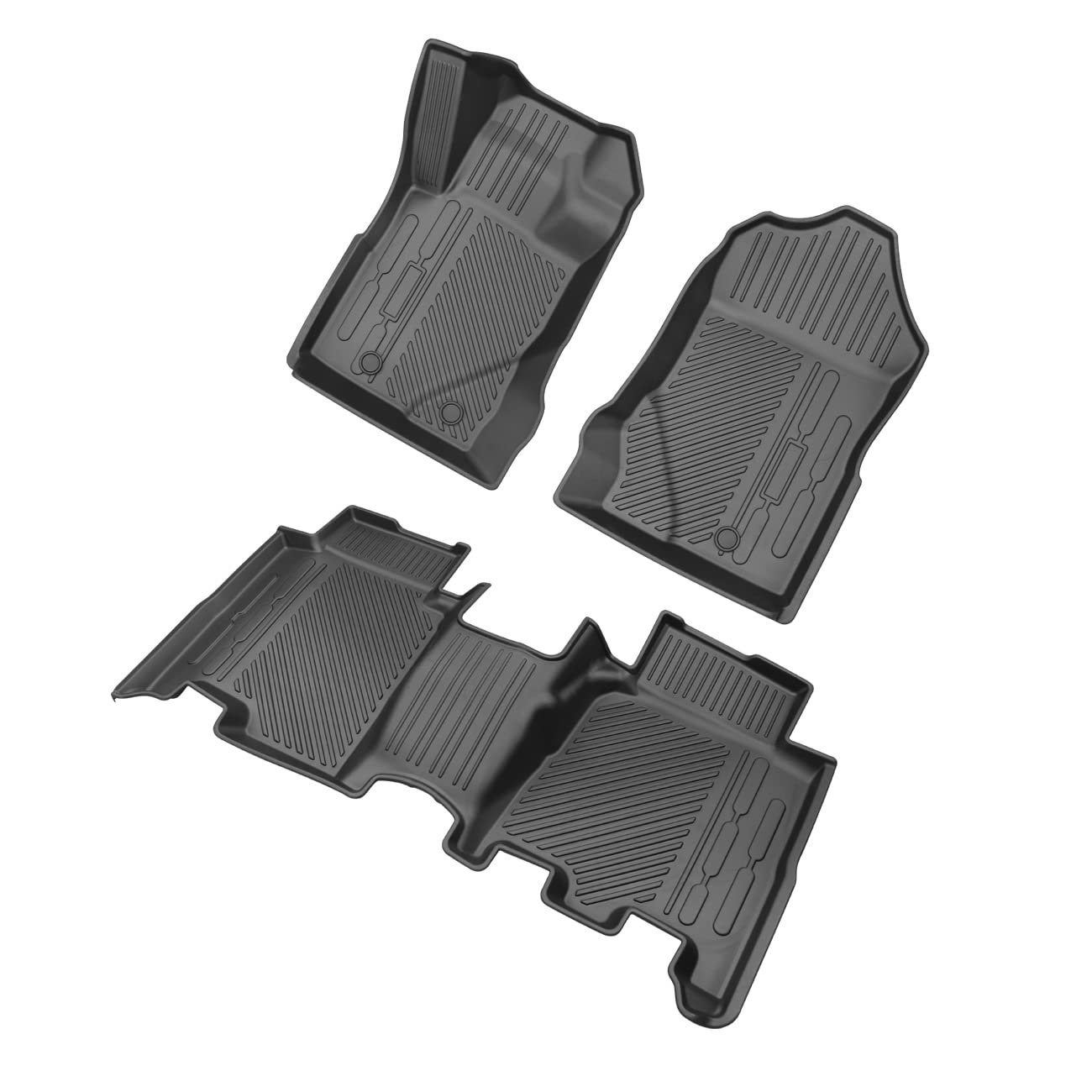 HIBRONGO TPE Carpet Floor Mats Set Compatible With For 2021 2022 Ford Bronco 4 Doors Interior Accessories Custom Fit All Weather Non-slip Waterproof Rubber Foot Mat Liner