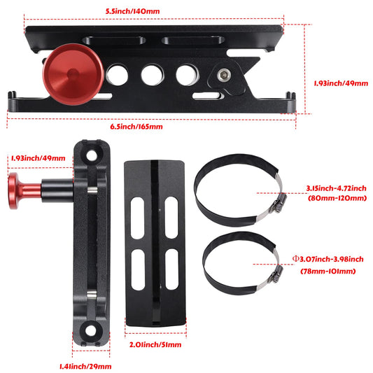 HIBRONGO Roll Cage Bar Fire Extinguisher Mount Aluminum Bracket Kit Compatible with for Ford Bronco Jeep Wrangler TJ JK JT UTV Polaris RZR xp Can-Am X3 with 4 Scratch Proof Adjustable Hose Clamps