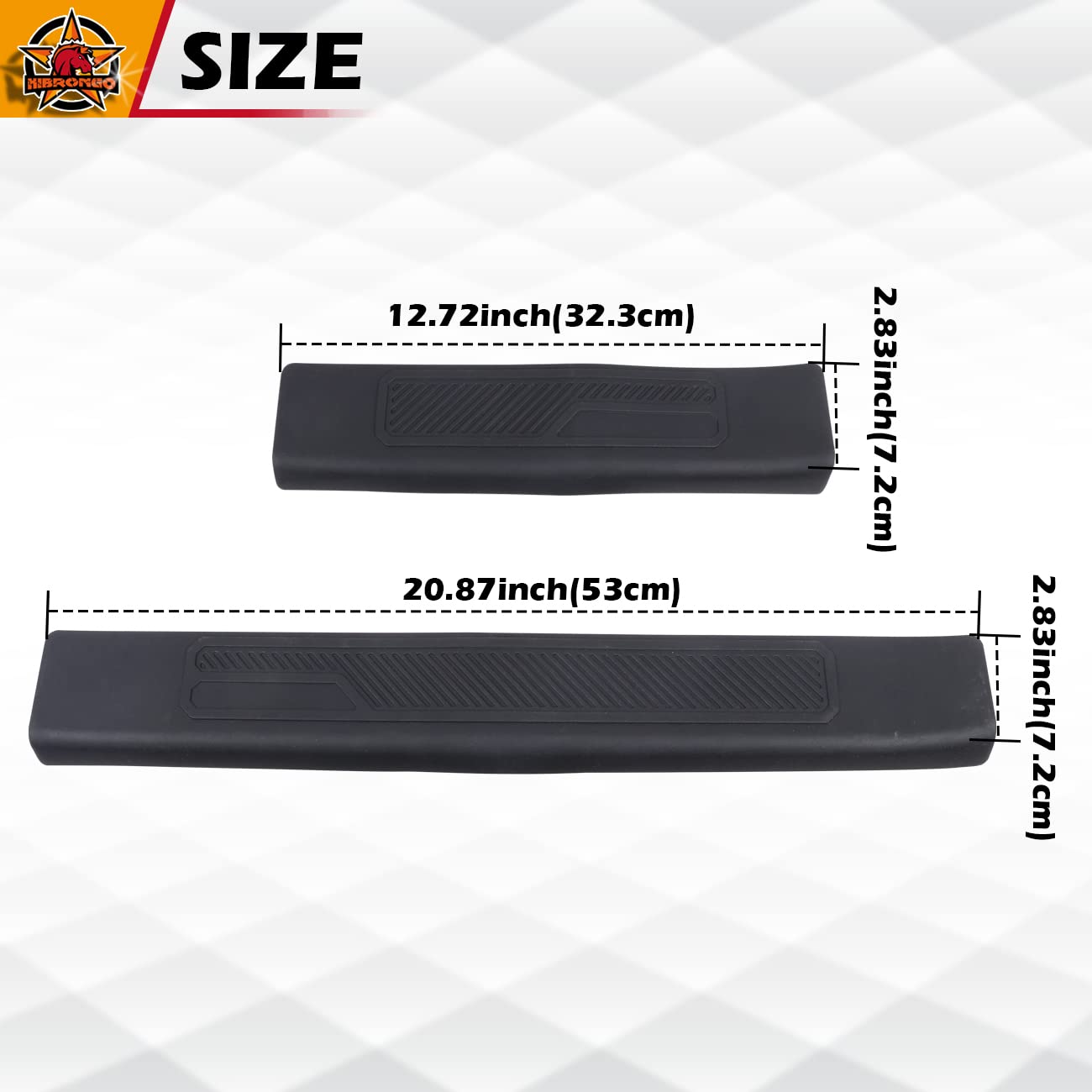 HIBRONGO Door Sill Entry Guard Protector Compatible With for 2021 2022  Bronco 4 Door Version Car Threshold Protection Plate Set Anti-slip Anti-scratch Front Rear Doors Step Rubber Mat Black 4Pcs