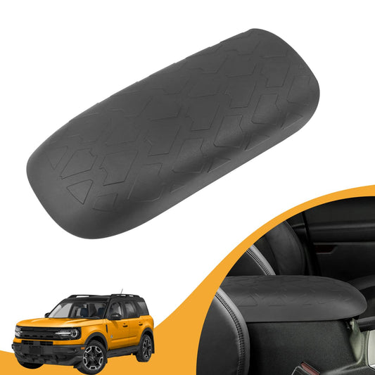 HIBRONGO Armrest Lid Cover Compatible with for 2021 2022 Ford Bronco Sport Interior Accessories TPE Center Console Arm Rest Organizer Storage Box Protector Pad Anti-scratch Waterproof