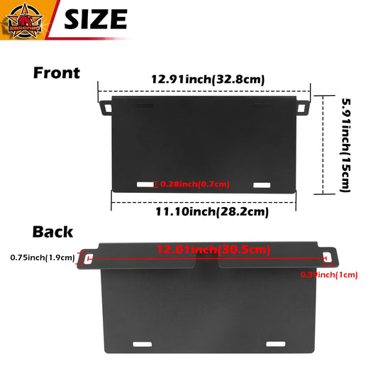 HIBRONGO Front License Plate Frame Bracket Compatible with for 2021 2022 Ford Bronco 2door 4 door w/ Performance Heavy Duty Modular Bumper Accessories Aluminum Alloy Black Mounting Holder