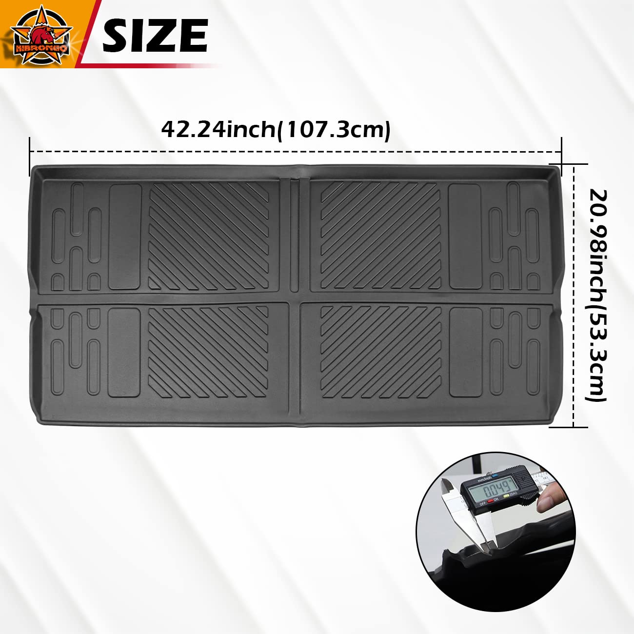 HIBRONGO Cargo Liner Compatible With 2021 2022 Ford Bronco 2 Door Accessories Trunk Mat TPE All Weather Waterproof Carpet Floor Protector Mats Customed Fit