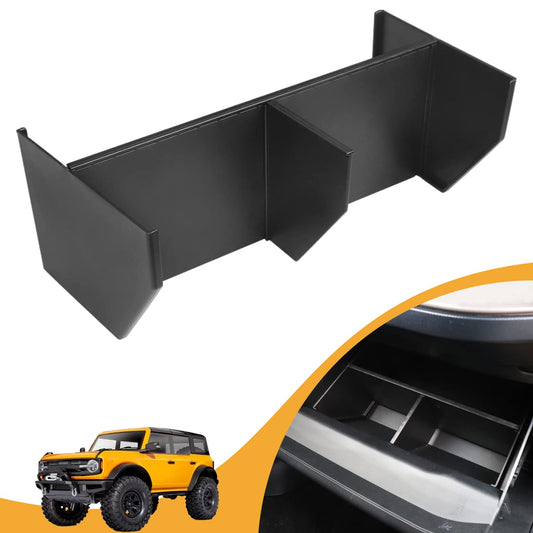 HIBRONGO Glove Box Divider Organizer Compatible With for 2021 2022 Ford Bronco 2 Door 4 Door Interior Accessories Center Console  Passenger Side Storage Box Insert Compartment