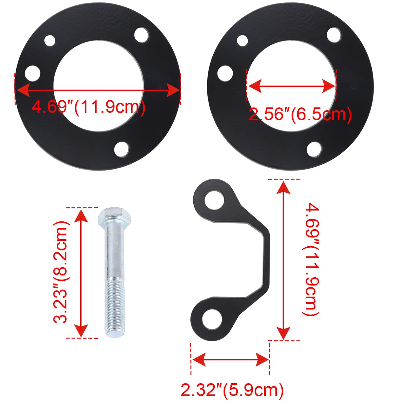 HIBRONGO 1 inch Lift Kit Compatible with 2021 2022 Ford Bronco Sasquatch / Badlands Edition Version Accessories 4 Pcs Manganese Steel Suspension Strut Leveling Spacers For Ground Clearance Raising