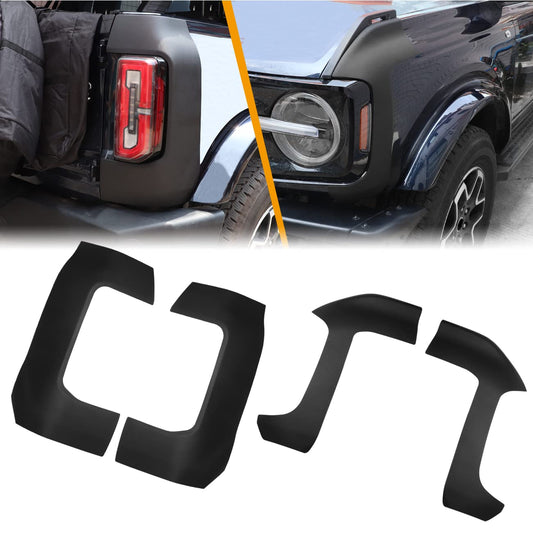 HIBRONGO Corner Edge Guard Cover Compatible with 2021 2022 Ford Bronco 4door 2door Version  Trail Armor Protective Accessories for Front and Rear Protector 4PCS Anti-scratch Rubber Sticker Black