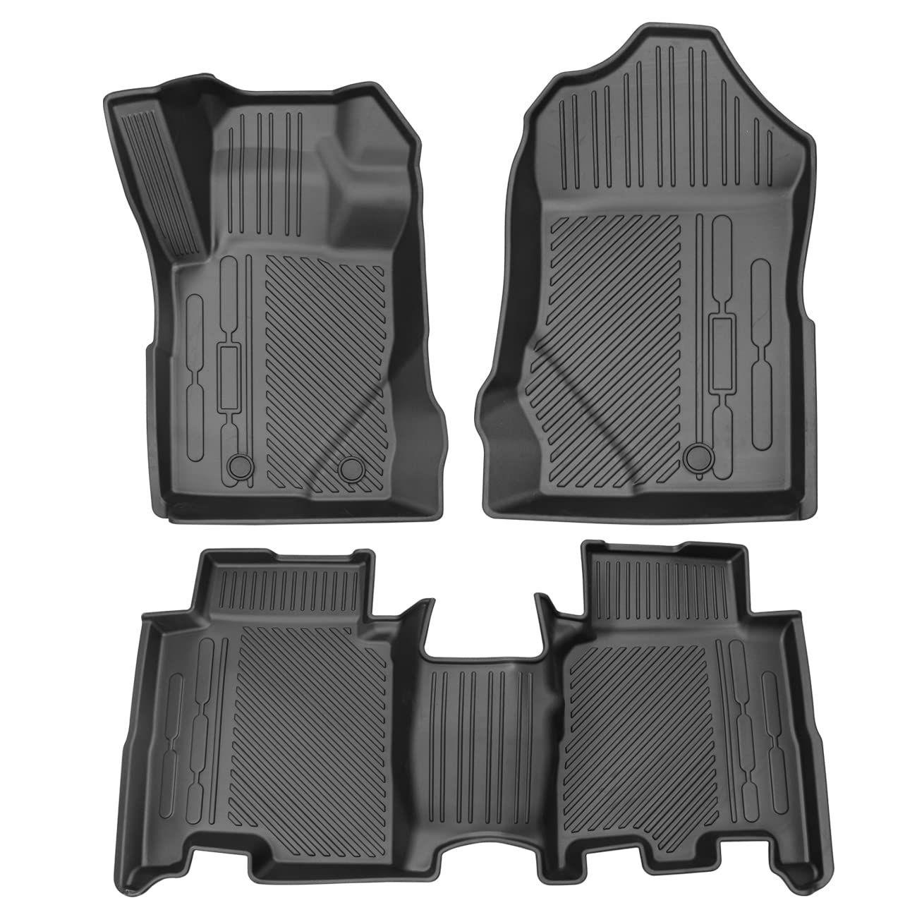 HIBRONGO TPE Carpet Floor Mats Set Compatible With For 2021 2022 Ford Bronco 4 Doors Interior Accessories Custom Fit All Weather Non-slip Waterproof Rubber Foot Mat Liner