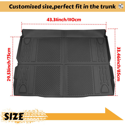 HIBRONGO Cargo Liners Compatible with for 2021 2022 Ford Bronco 4 Door Interior Accessories Rear Trunk Mat Cover TPE All Weather Floor Protector Anti Slip Pads Boot Tray