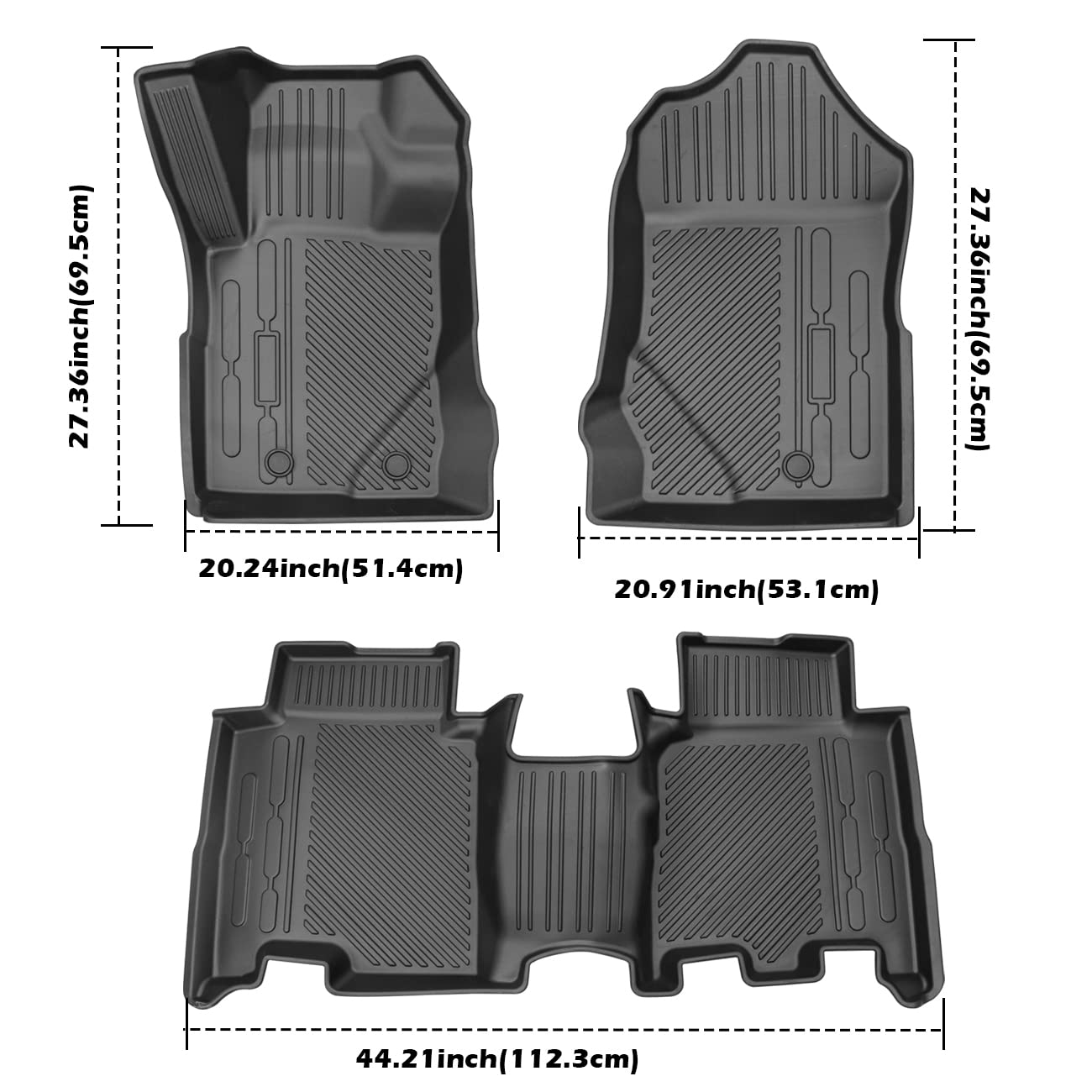 HIBRONGO TPE Carpet Floor Mats Set Compatible With For 2021 2022 Ford Bronco 4 Doors Interior Accessories Custom Fit All Weather Non-slip Waterproof Rubber Foot Mat Liner