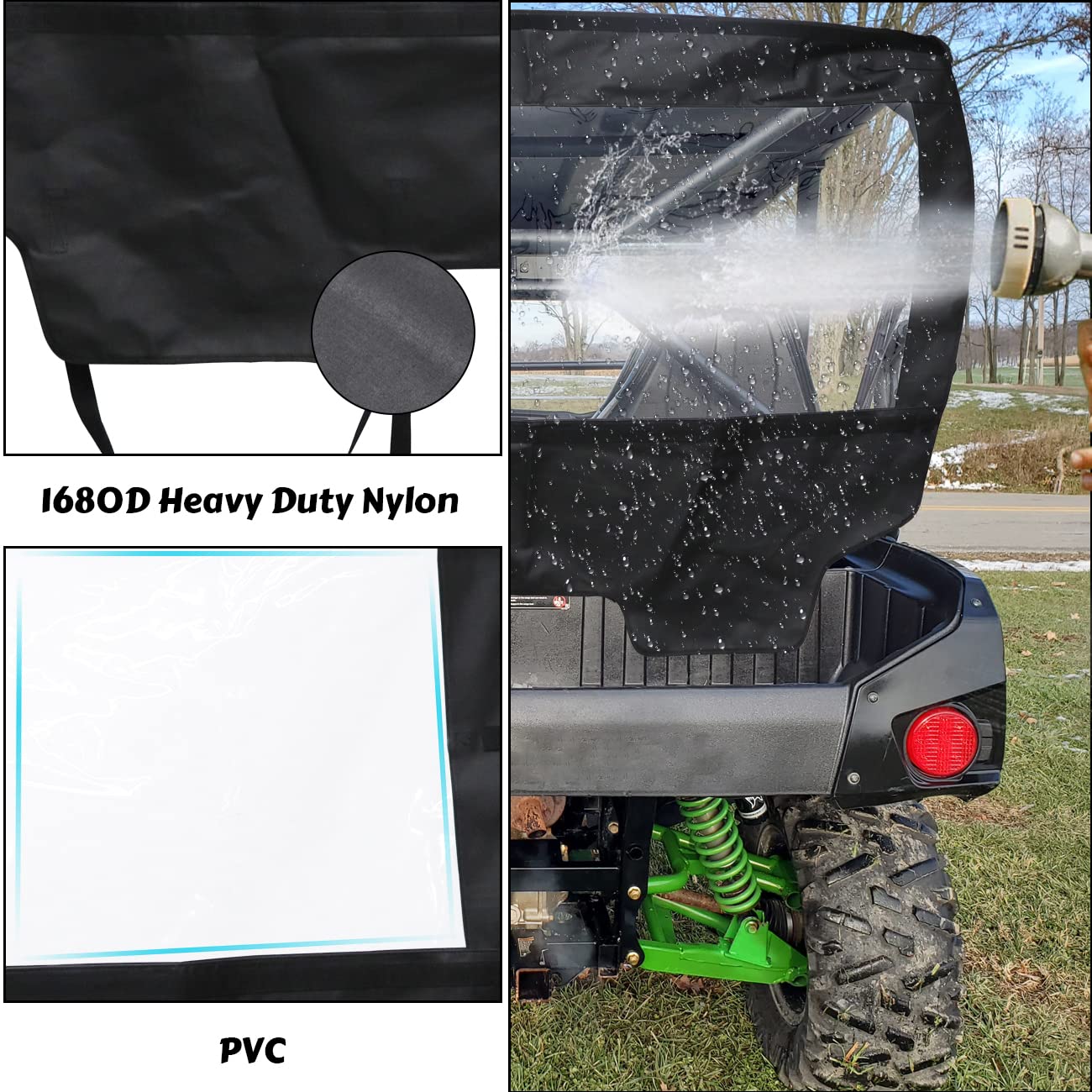 HIBRONGO Back Window Compatible with for UTV Kawasaki Teryx 4 800 2014 2015 2016 2017 2018 2019 2020 2021 2022 Accessories Rear Wind Screen Tarp Guard UTV Soft Windshield