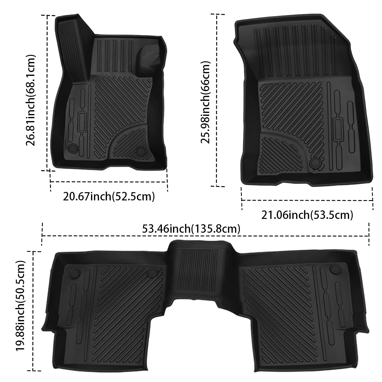 HIBRONGO Car Floor Mats Compatible With For 2021 2022 Ford Bronco Sport Version Interior Accessories Carpet Set Custom Fit All Weather Non-slip Waterproof Rubber Foot Mat